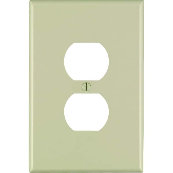 Leviton Ivory 1 gang Thermoset Plastic Receptacle Wall Plate 86103000